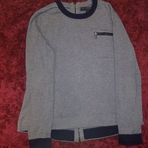 Rag & bone grey w navy piping on neck and sleeves